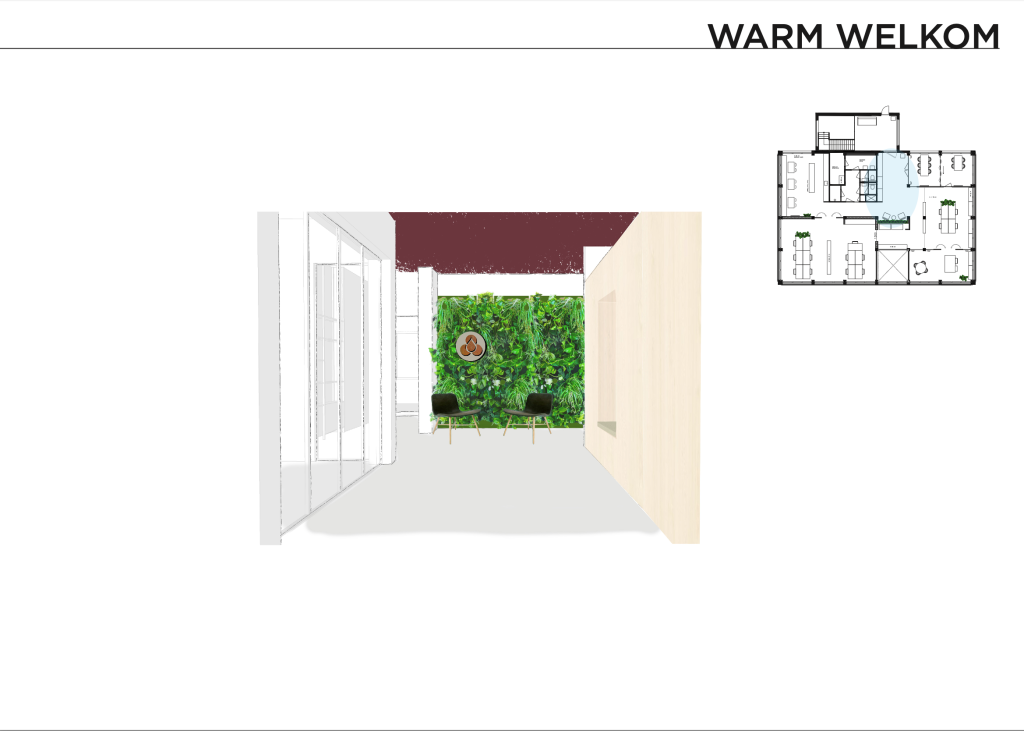 visuele impressie entree ontwerp kantoor