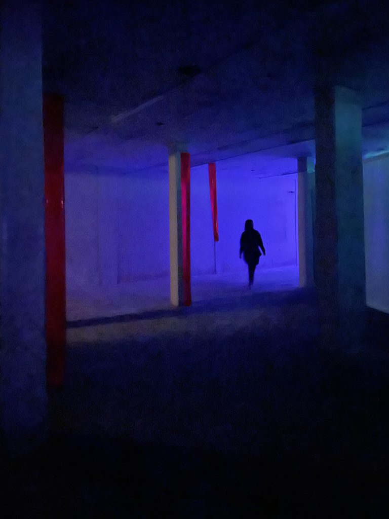 person walking in art installation, Dutch Design Week